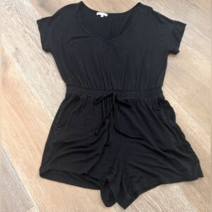 Z Supply Black V Neck Shorts Romper Small